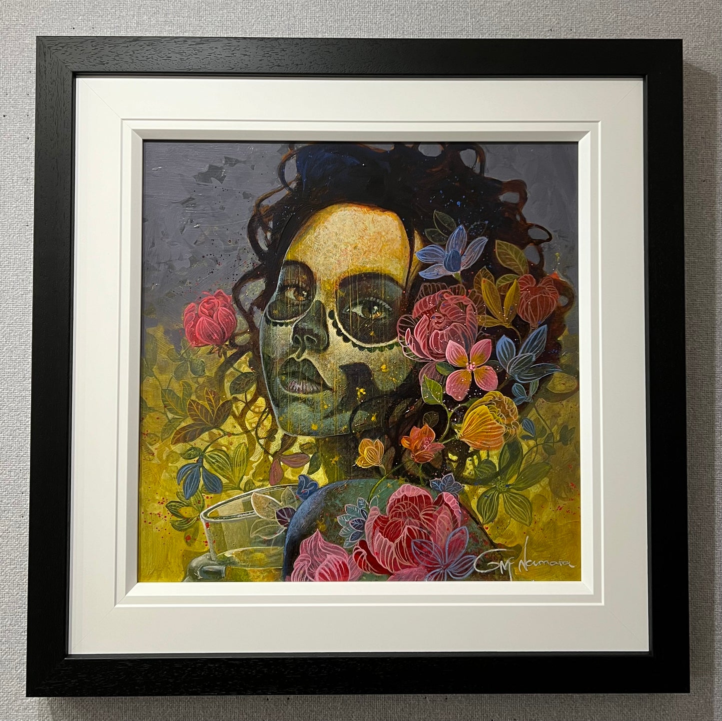 Gary McNamara A Toast To The Living (Day Of The Dead) Original Painting - The Acorn Gallery, Pocklington