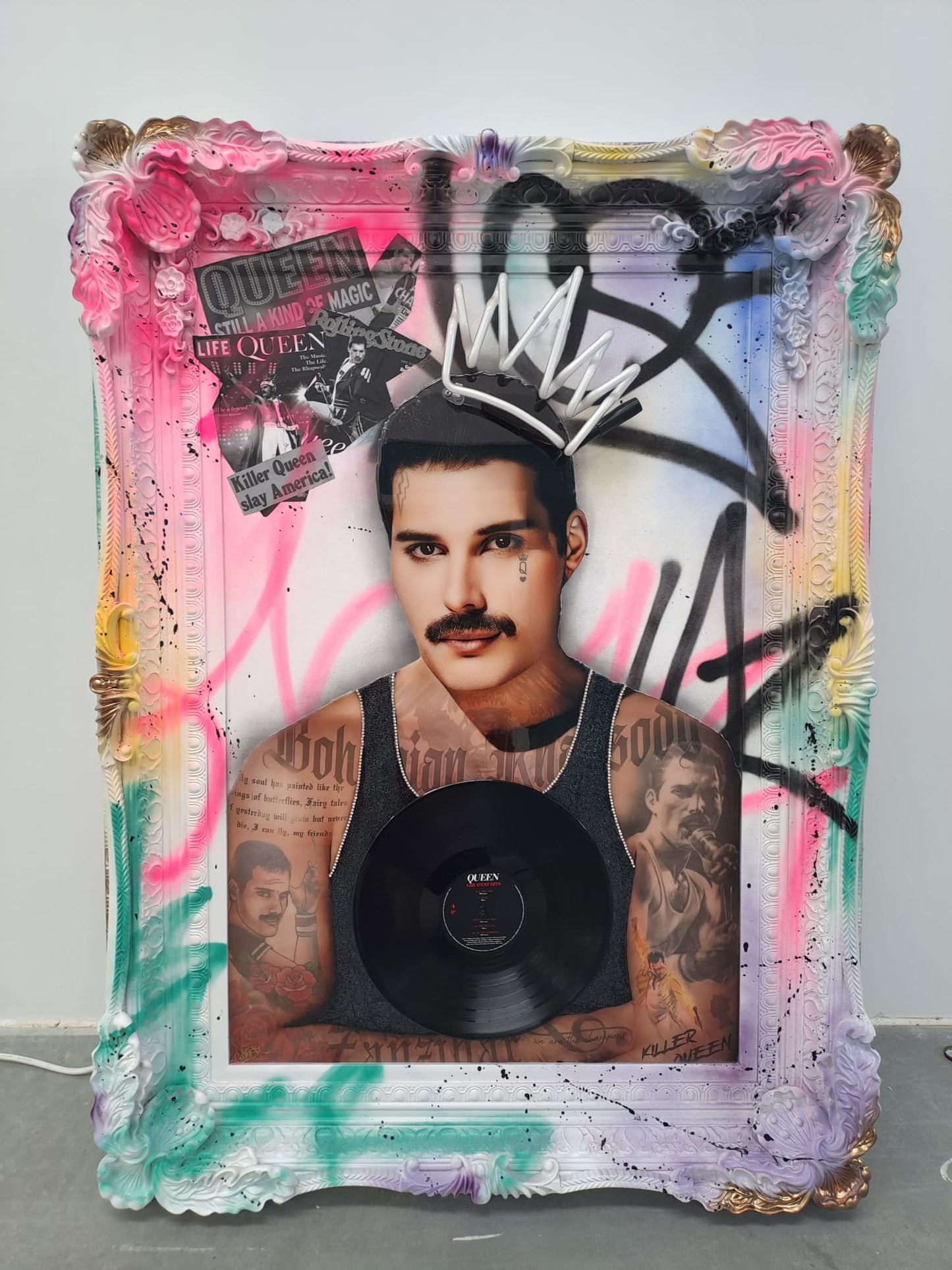 Ghost Killer Queen Turquoise Neon ORIGINAL - The Acorn Gallery, Pocklington