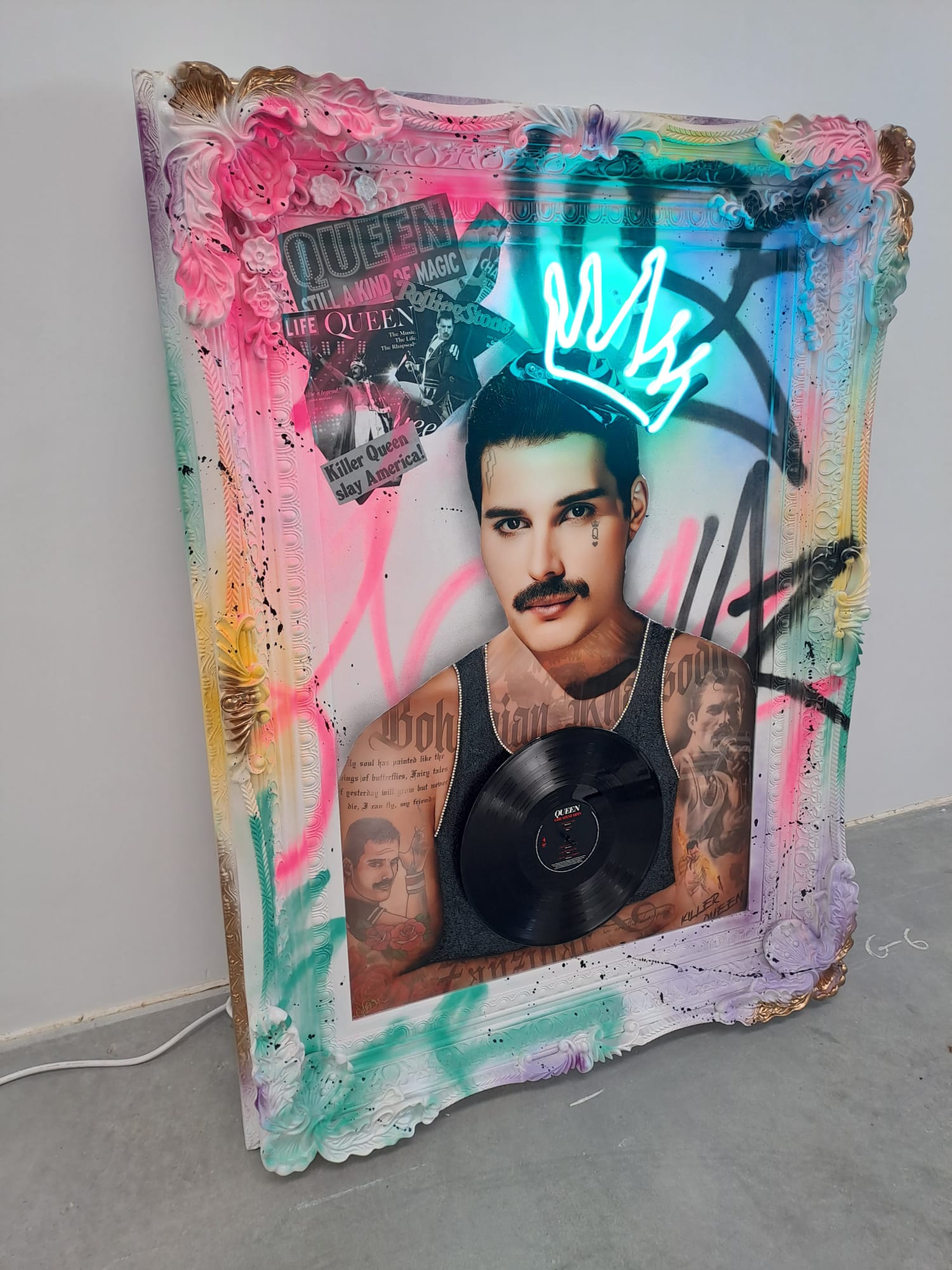 Ghost Killer Queen Turquoise Neon ORIGINAL - The Acorn Gallery, Pocklington