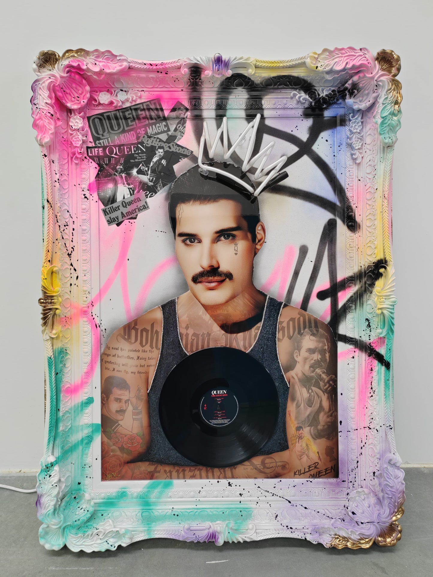 Killer Queen Turquoise Neon ORIGINAL by GHOST, available at The Acorn Gallery, Pocklington with safe secure timed delivery across the U.K. Shop online or call us on 01759 307652. 