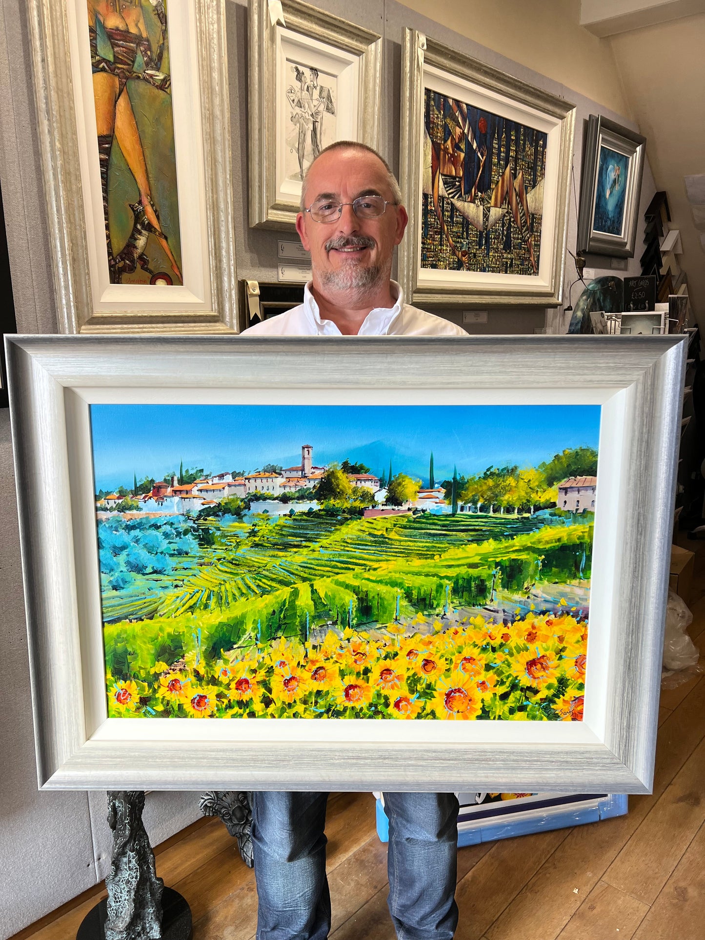 Gary Sams Tuscany Sunshine Sunflowers ORIGINAL - The Acorn Gallery, Pocklington