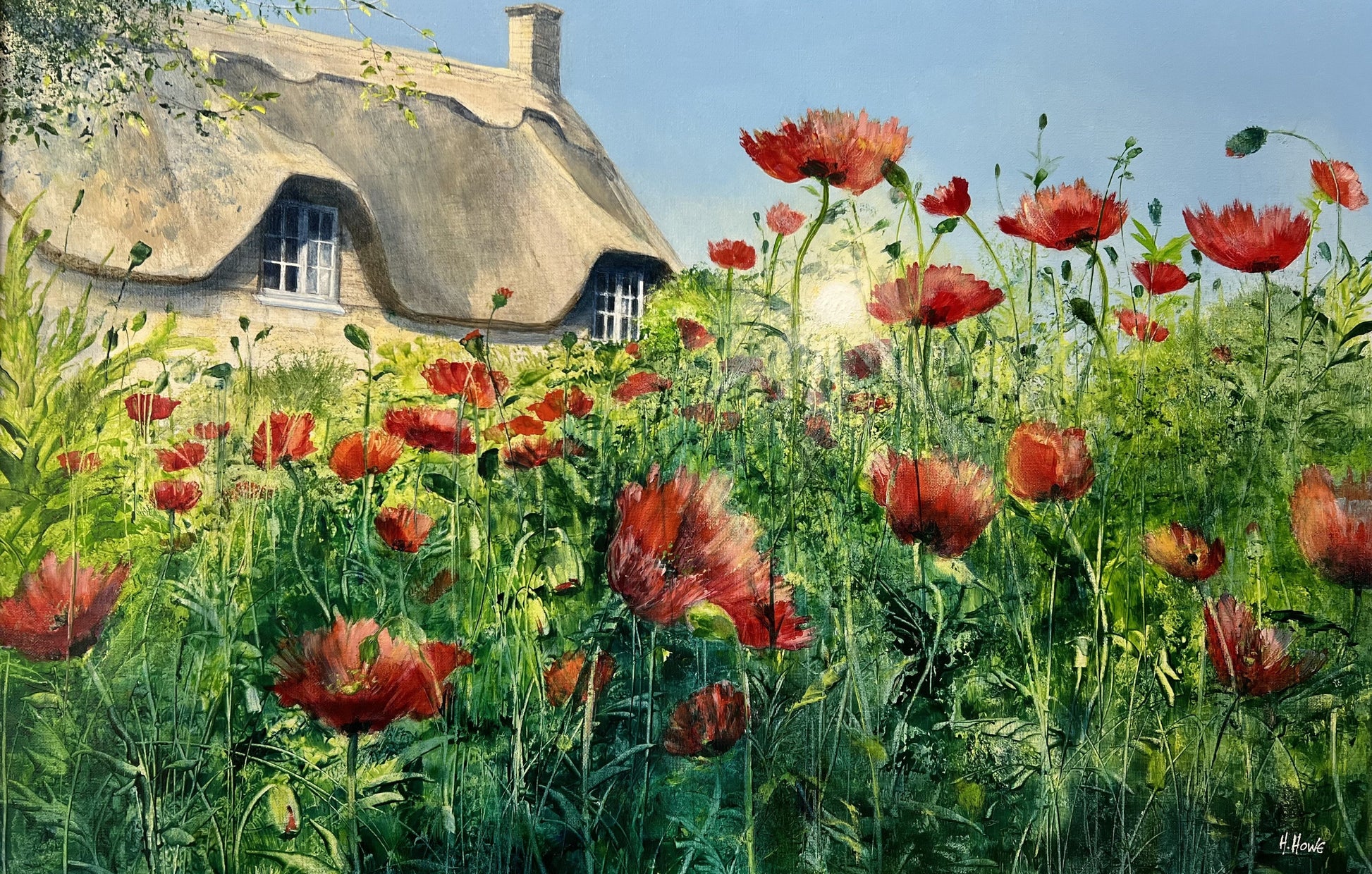 Heather Howe Poppy Cottage Original - The Acorn Gallery, Pocklington