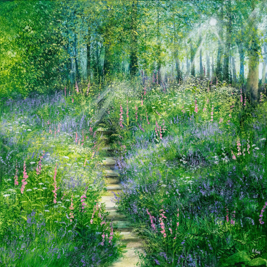 A stunning limited edition print of a woodland scene by artist Heather Howe, artist at The Acorn Gallery, Pocklington