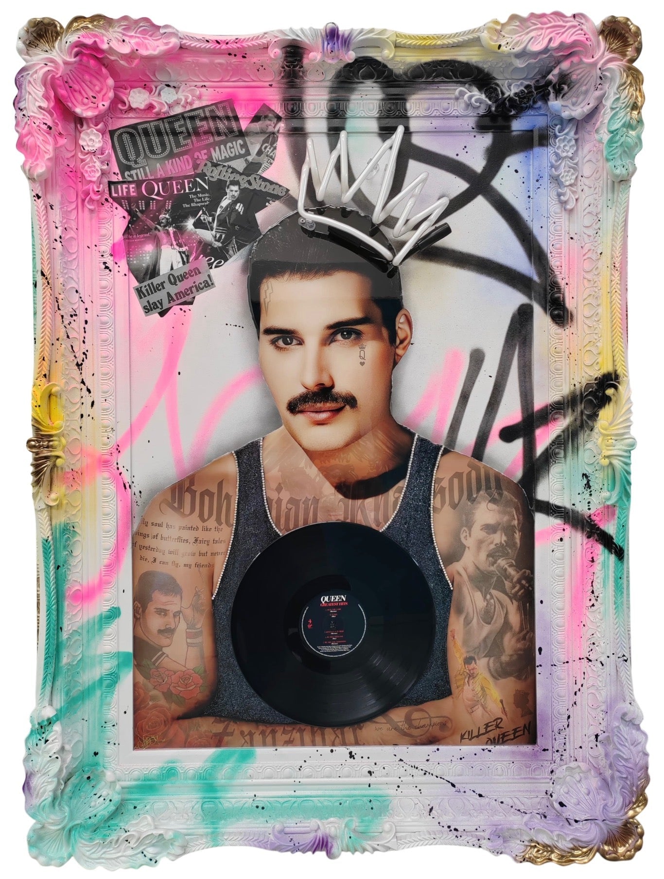 Ghost Killer Queen Turquoise Neon ORIGINAL - The Acorn Gallery, Pocklington