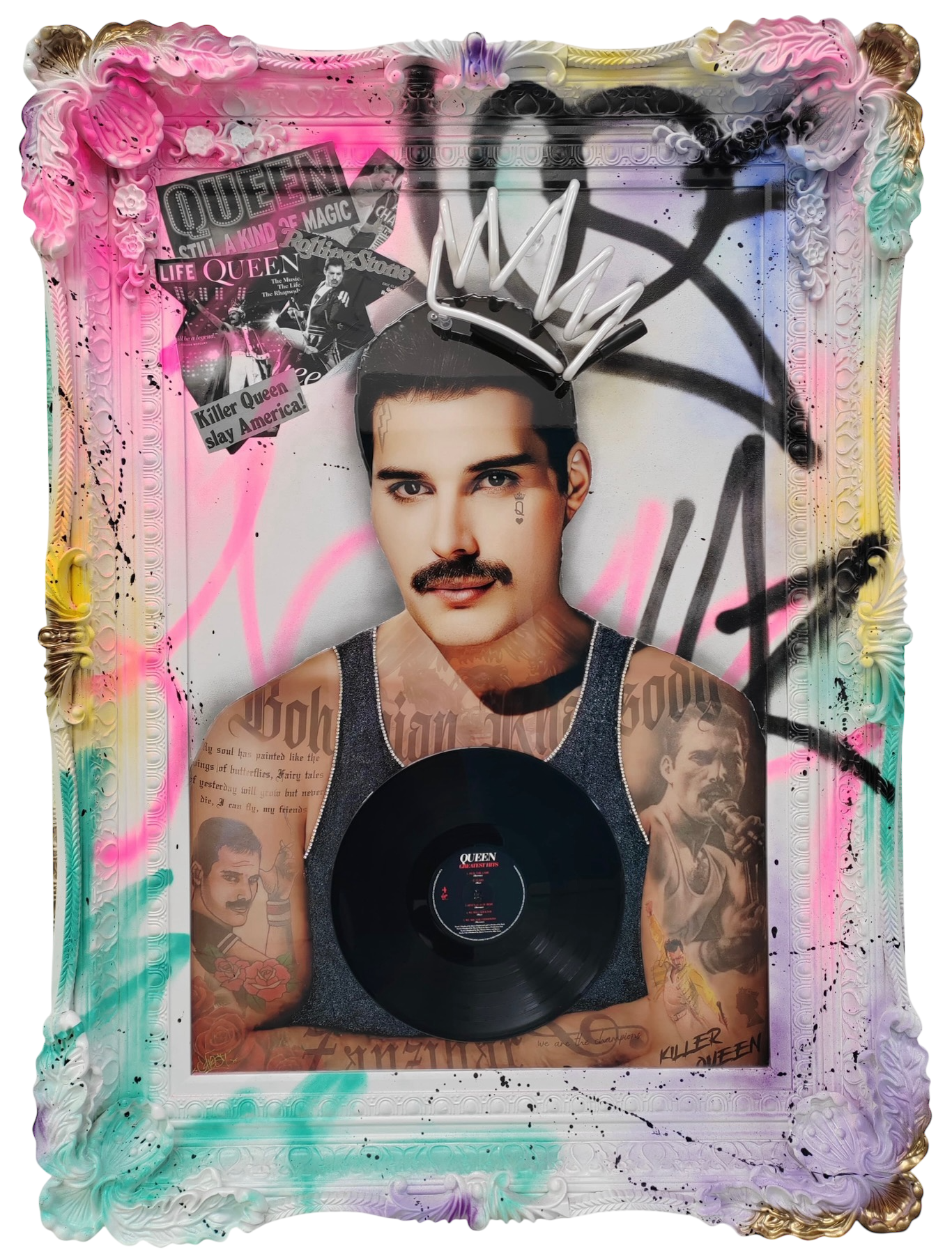 Ghost Killer Queen Turquoise Neon ORIGINAL - The Acorn Gallery, Pocklington