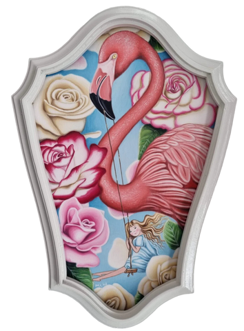 The Flamingo Swing ORIGINAL by Marie Louise Wrightson