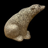 Polar Bear Raku Sculpture by Paul Jenkins