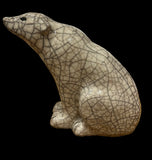 Polar Bear Raku Sculpture by Paul Jenkins