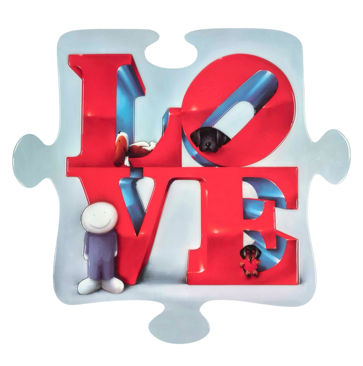 This brilliant jigsaw shaped artwork featuring the word 'Love' is titled Piece of Love by Doug Hyde it is available at The Acorn Gallery in Pocklington with secure delivery across the UK. Visit us or shop online or call us on 01759 307652.