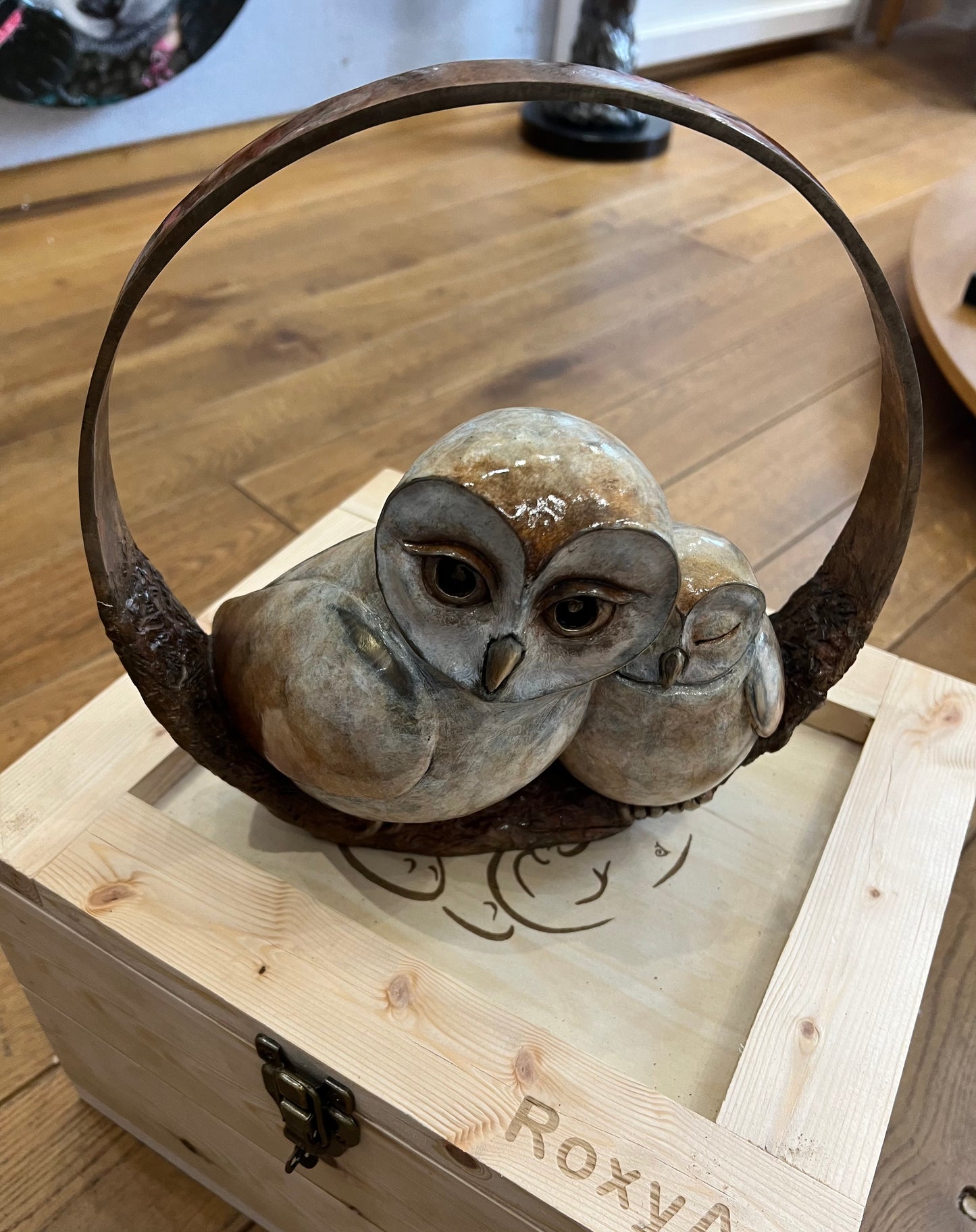 Cute As Buttons Owl Sculpture by Roxy Winterburn NEW