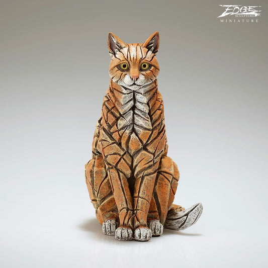 Sitting Ginger Cat Miniature by Edge Sculpture