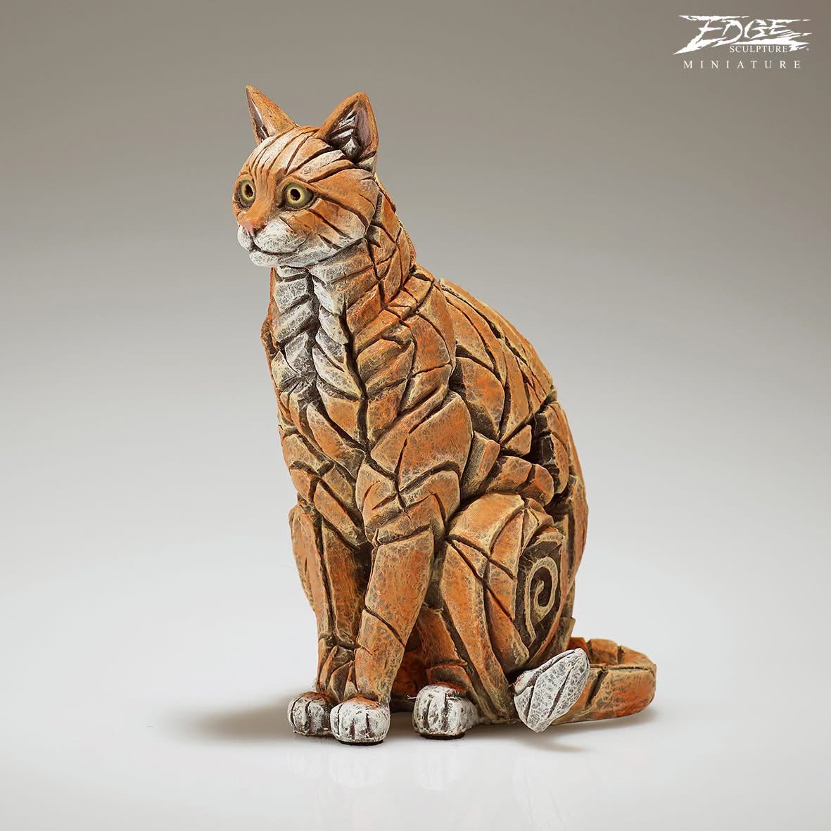 Sitting Ginger Cat Miniature by Edge Sculpture