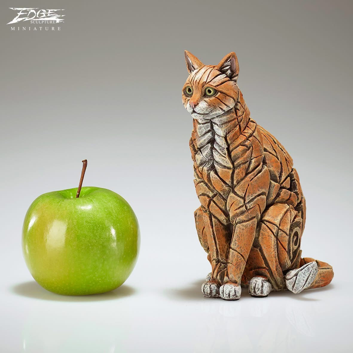 Sitting Ginger Cat Miniature by Edge Sculpture