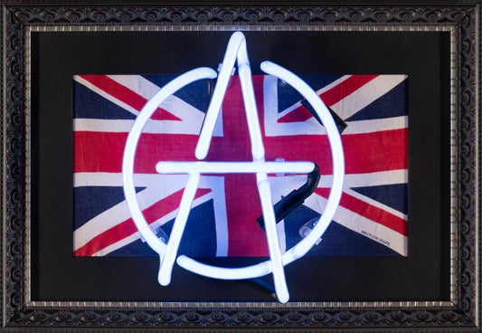 Illuminati Neon Anarchy A - Blue Neon ORIGINAL - The Acorn Gallery, Pocklington