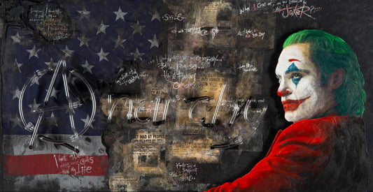 Illuminati Neon Anarchy Joker Red Neon ORIGINAL - The Acorn Gallery, Pocklington