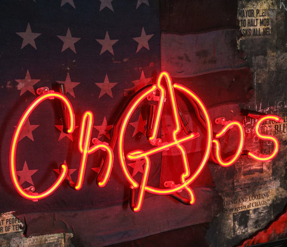 Illuminati Neon Joker Chaos Red Neon ORIGINAL - The Acorn Gallery, Pocklington