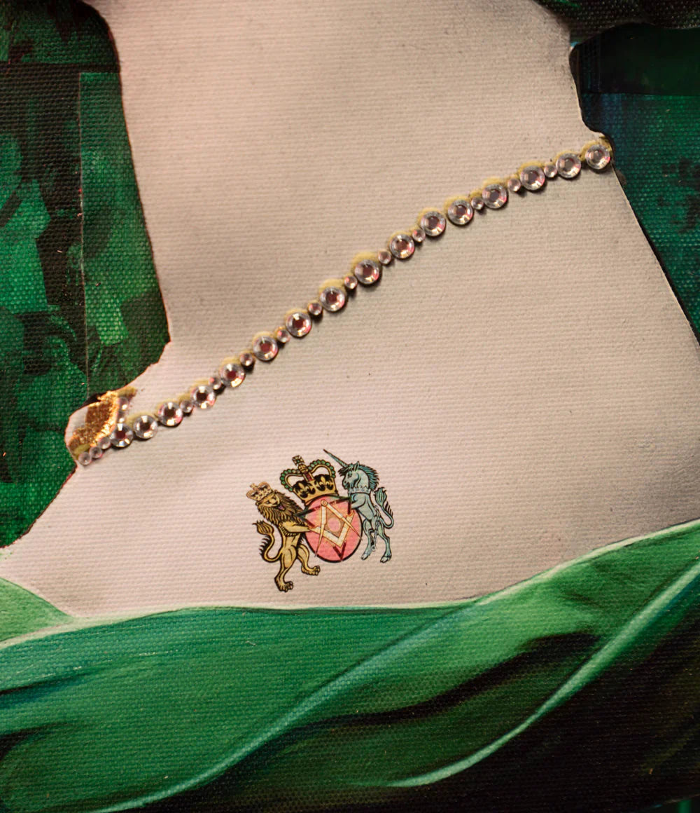 Illuminati Neon Green Monarch Queen - Pink Neon ORIGINAL - The Acorn Gallery, Pocklington