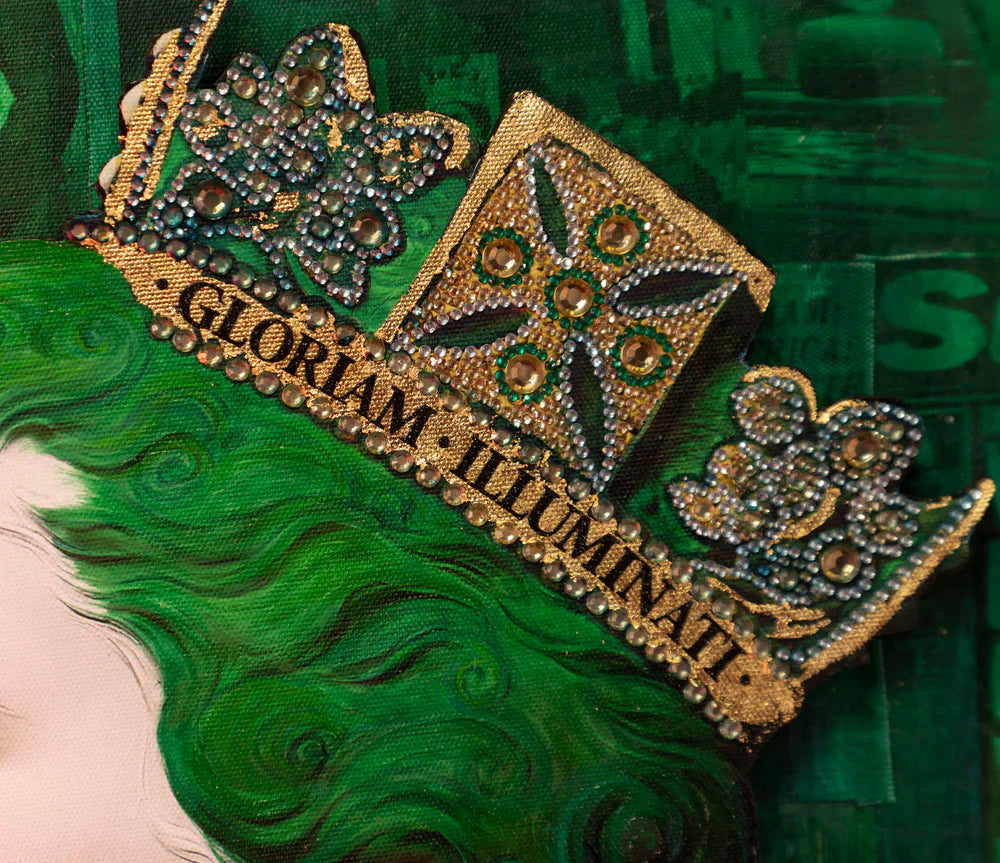 Illuminati Neon Green Monarch Queen - Pink Neon ORIGINAL - The Acorn Gallery, Pocklington