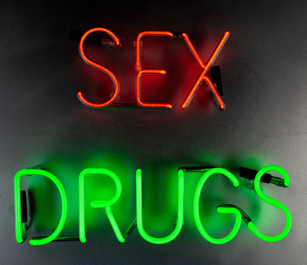 Illuminati Neon Sex Drugs Rock And Roll - Silver ORIGINAL - The Acorn Gallery, Pocklington