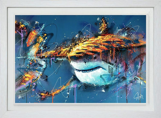 Joe Galindo Barry Shark Hand Embellished Board available from The Acorn Gallery, Pocklington