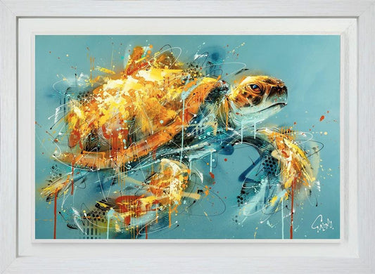 Joe Galindo Crush Sea Turle Hand Embellished Board available from The Acorn Gallery, Pocklington