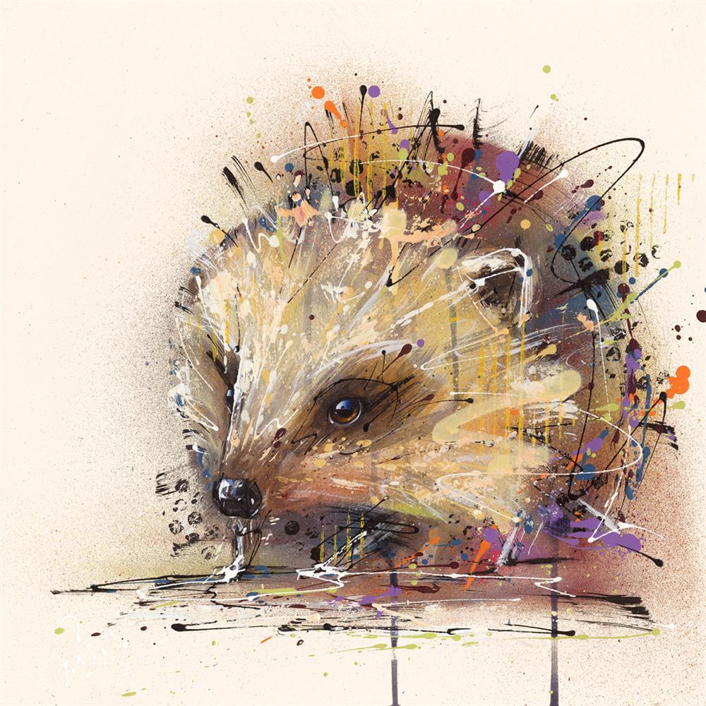 Joe Galindo Henry The Hedgehog Hand Embellished Board - The Acorn Gallery, Pocklington