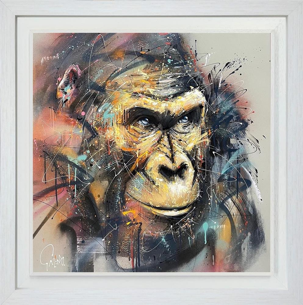 Joe Galindo Koko Chimpanzee Hand Embellished Board - The Acorn Gallery, Pocklington