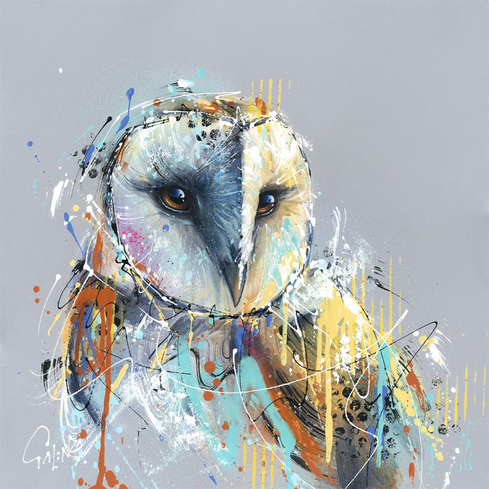 Joe Galindo Oliver The Barn Owl Hand Embellished Board -  The Acorn Gallery, Pocklington