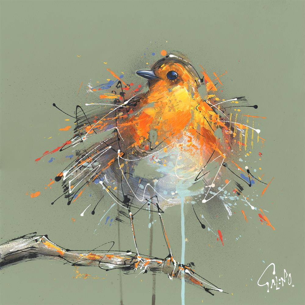 Joe Galindo Rupert The Robin Hand Embellished Board -  The Acorn Gallery, Pocklington