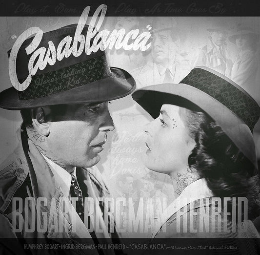 JJ Adams Casablanca Black And White Movie Poster Original - The Acorn Gallery, Pocklington