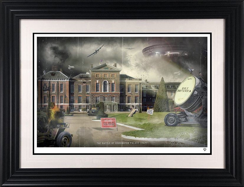 Kensington Party limited edition print by JJ Adams depicting WWII damage to Kensington Palace