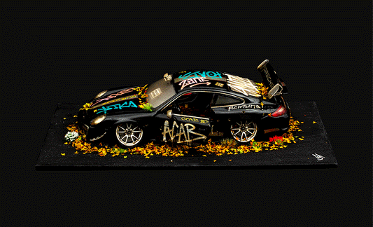JJ Adams Porsche 911 - GT3 RS - Black ORIGINAL Sculpture - The Acorn Gallery, Pocklington