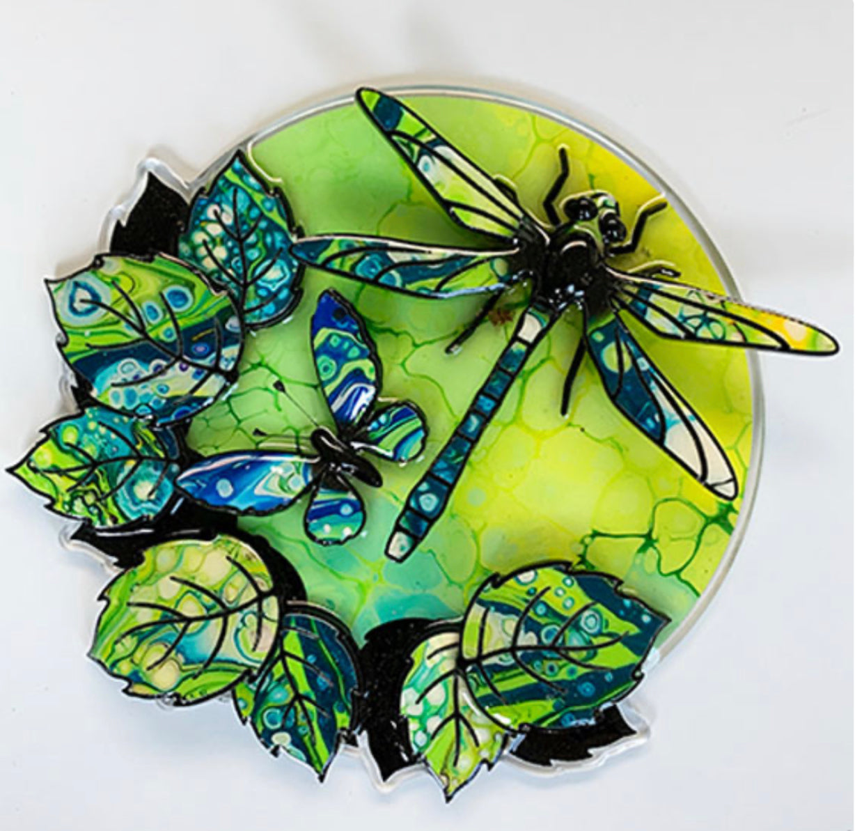 Kevin Bandee Mini Wall Art Dragonfly Green Original - The Acorn Gallery, Pocklington