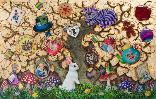 Alice in Wonderland unique edition by Kerry Darlington What Alice Found There. Shop at The Acorn Gallery, Pocklington. Free UK Mainland Delivery. Approved stockist for Kerry Darlington Art. Call 01759 307652.