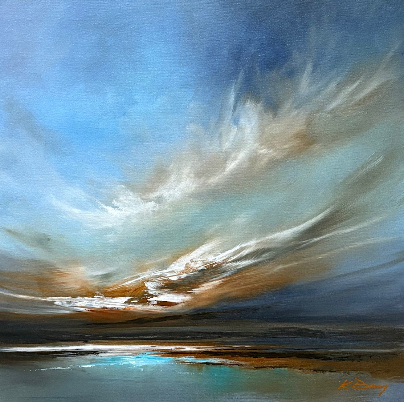Katie Day Whispering Clouds Original available from The Acorn Gallery, Pocklington