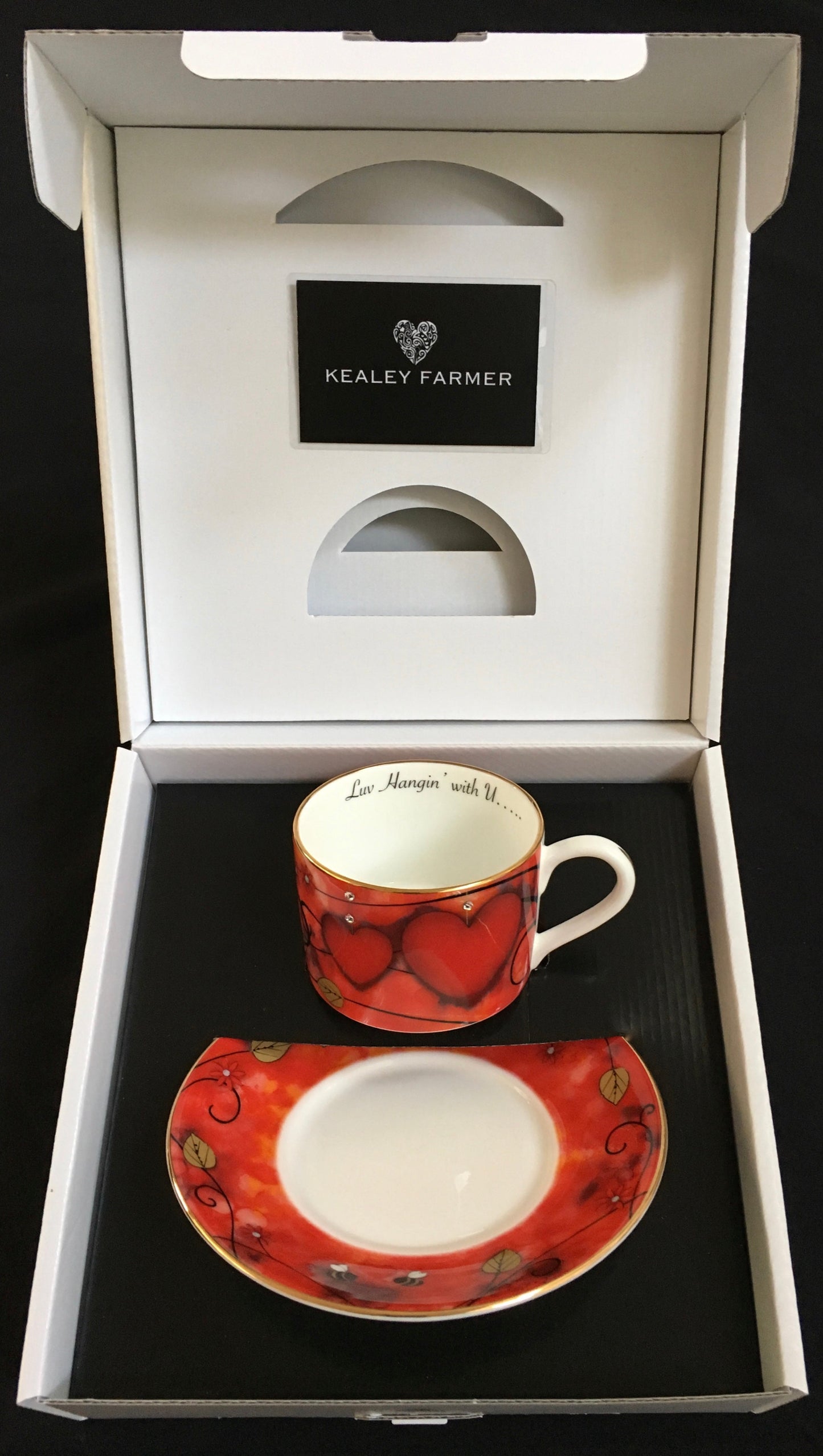 Luv Hangin' With U Cup and Saucer by Kealey Farmer Ceramics