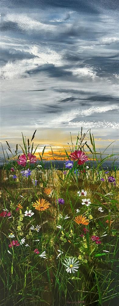 Stillness And Bloom Hand Embellished Canvas by Kimberley Harris