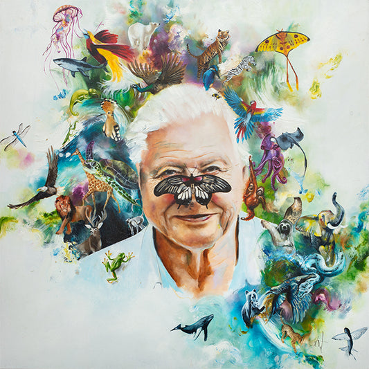  Katy Jade Dobson Sir David Attenborough ORIGINAL - The Acorn Gallery, Pocklington 