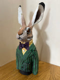 Hare Bust (Pinstripes) ORIGINAL Sculpture by Louise Brown *NEW*