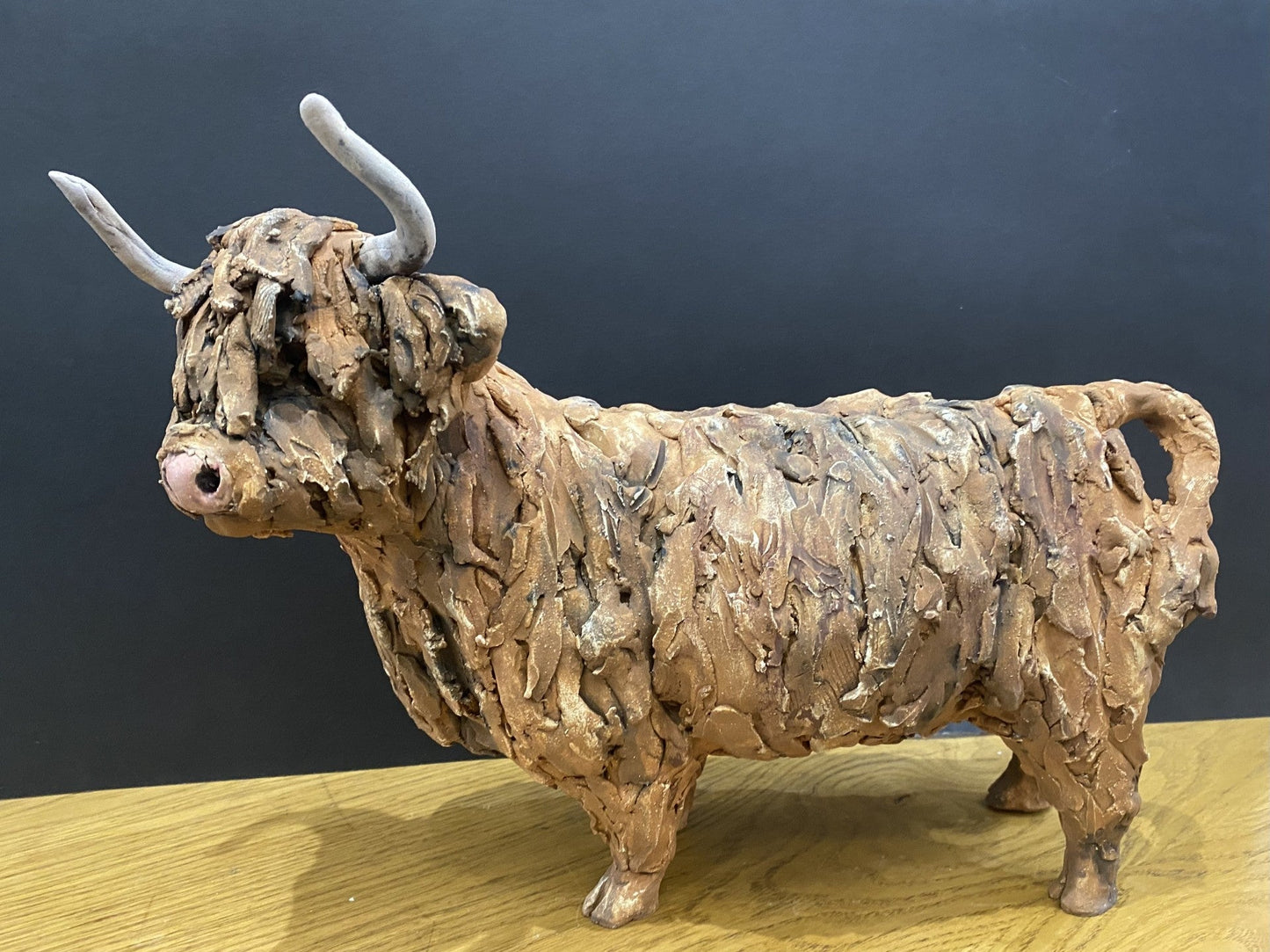 Louise Brown Highland Cow Original Sculpture - The Acorn Gallery, Pocklington