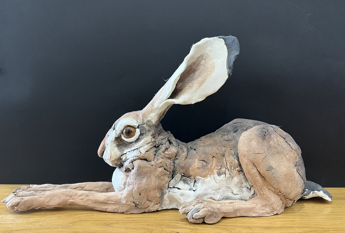 Hunched Up Hare ORIGINAL Sculpture by Louise Brown SOLD