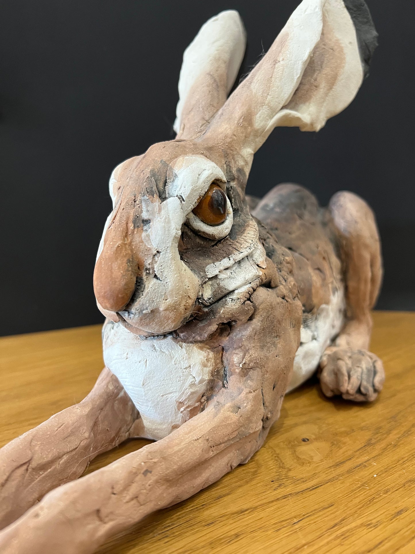 Hunched Up Hare ORIGINAL Sculpture by Louise Brown SOLD