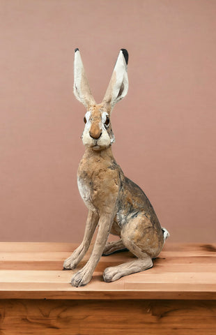 Medium Sitting Hare ORIGINAL Sculpture by Louise Brown *NEW*