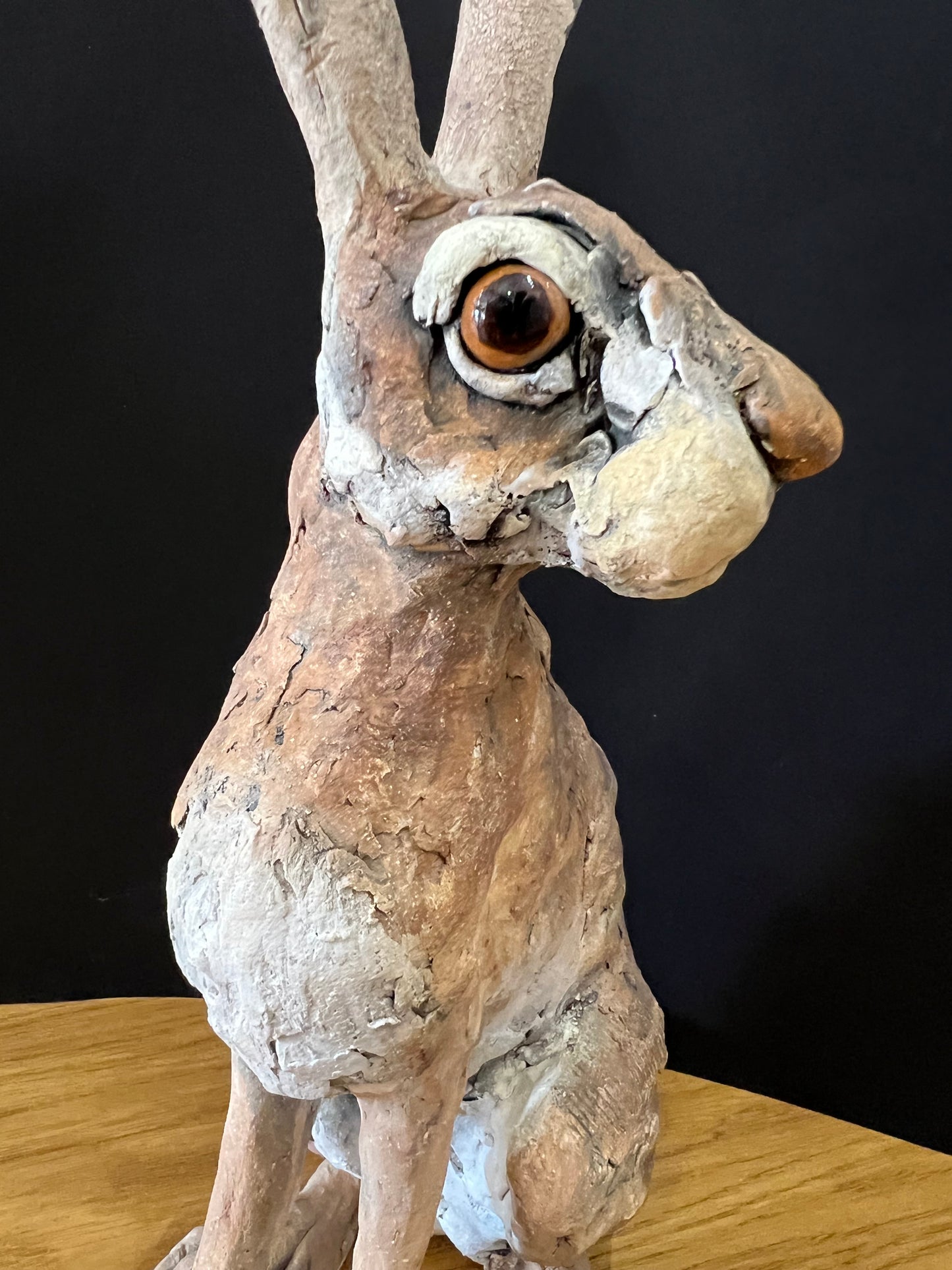 Small Sitting Hare ORIGINAL Sculpture by Louise Brown SOLD