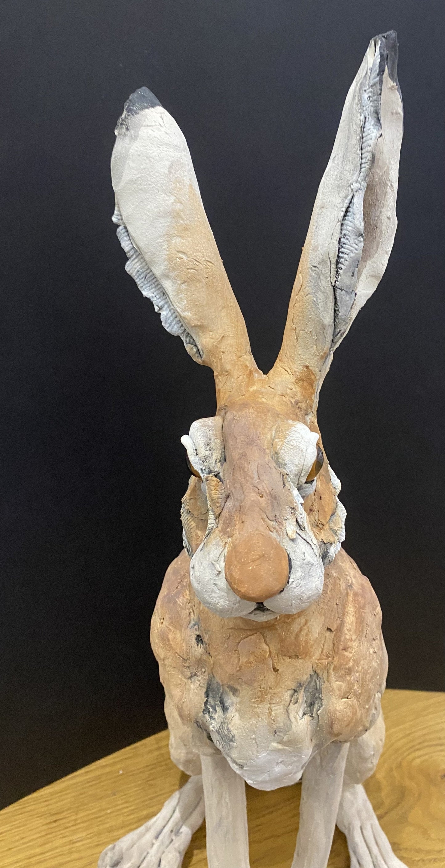 Louise Brown Large Sitting Hare VI Original Sculpture - The Acorn Gallery, Pocklington