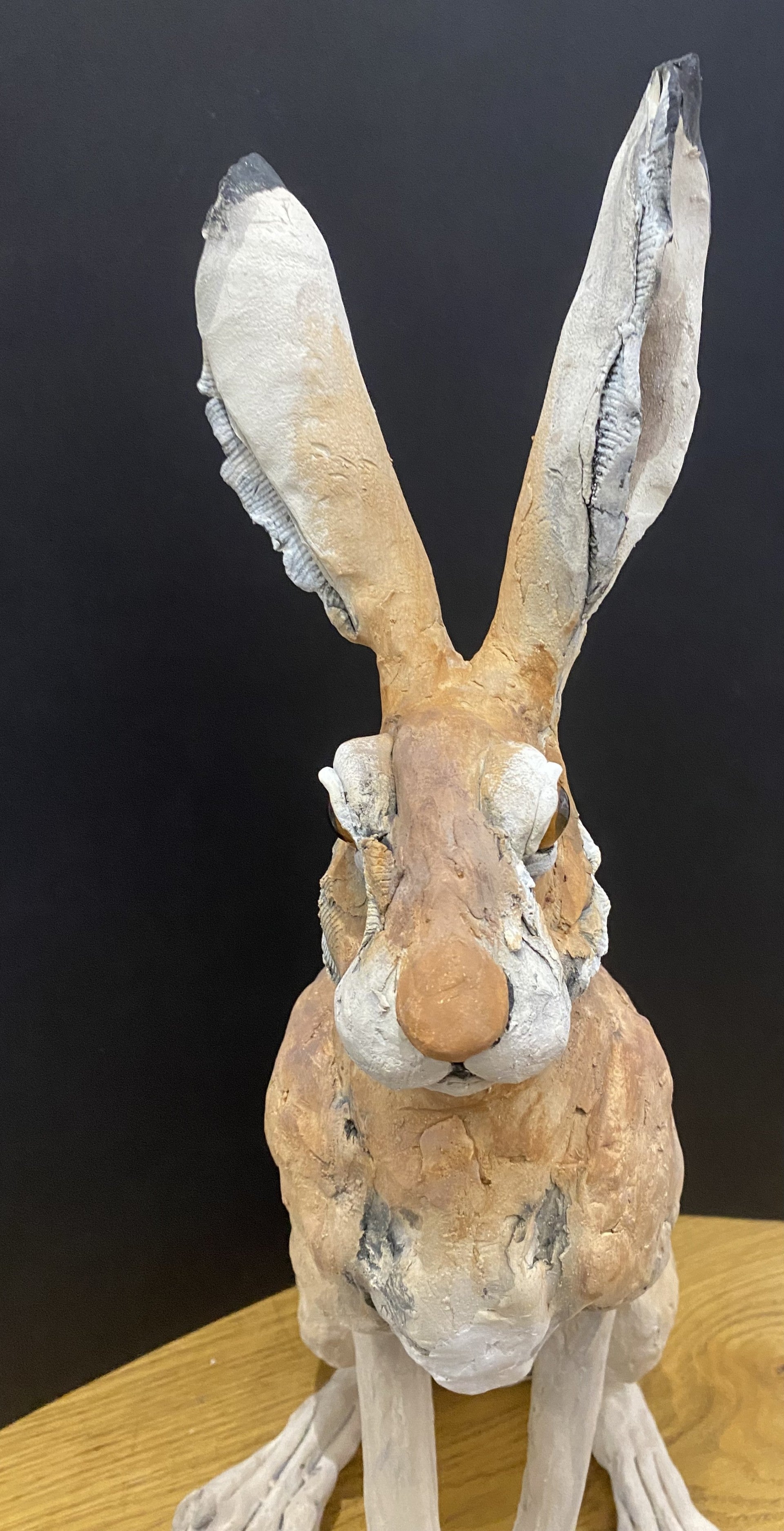 Louise Brown Large Sitting Hare VI Original Sculpture - The Acorn Gallery, Pocklington
