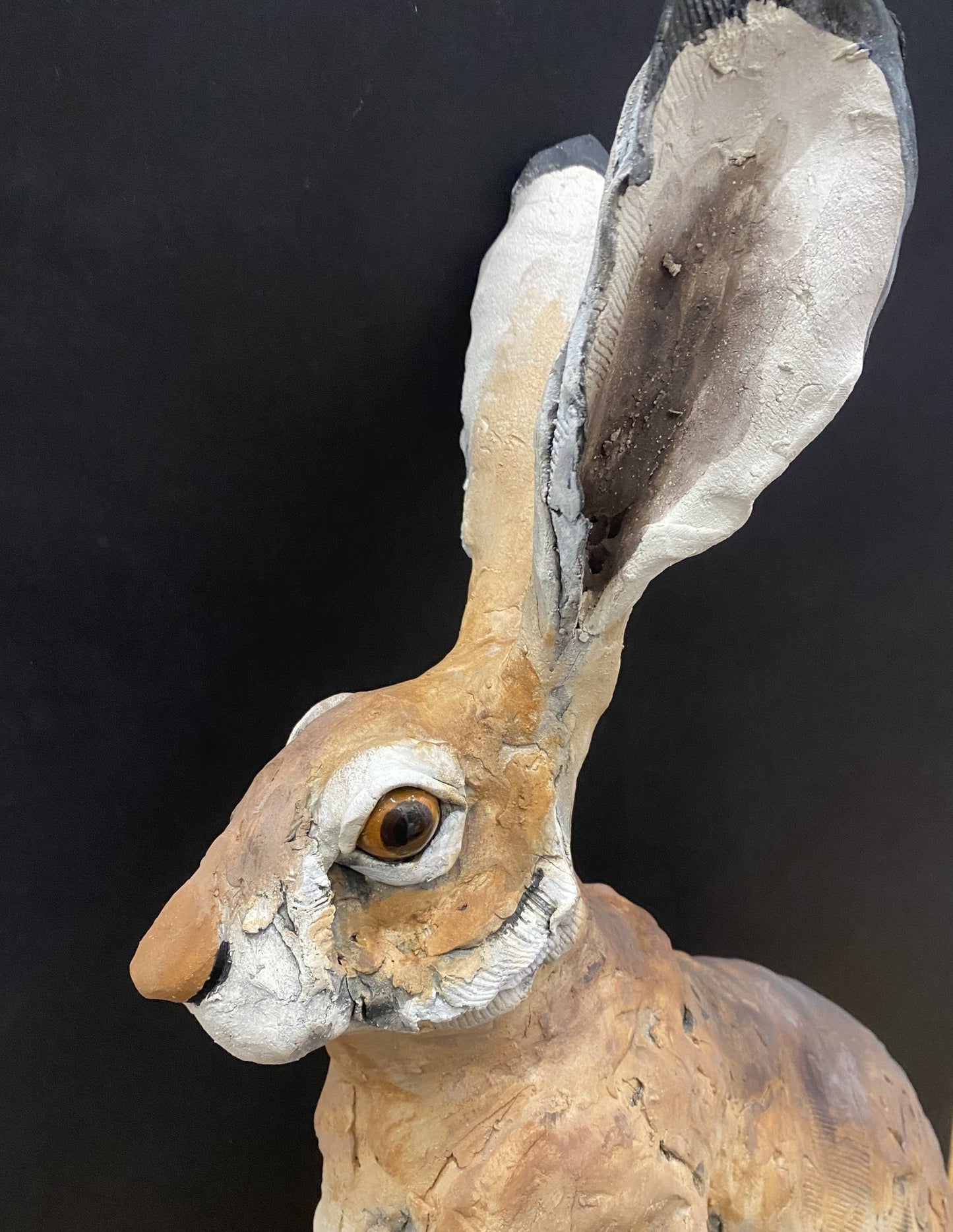 Louise Brown Large Sitting Hare VI Original Sculpture - The Acorn Gallery, Pocklington