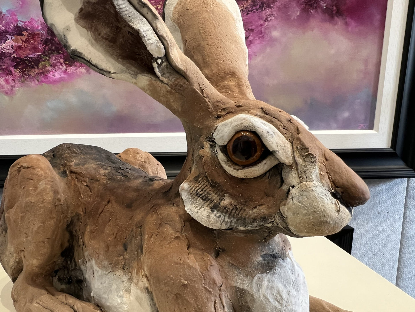 Hunched Hare III ORIGINAL Sculpture by Louise Brown