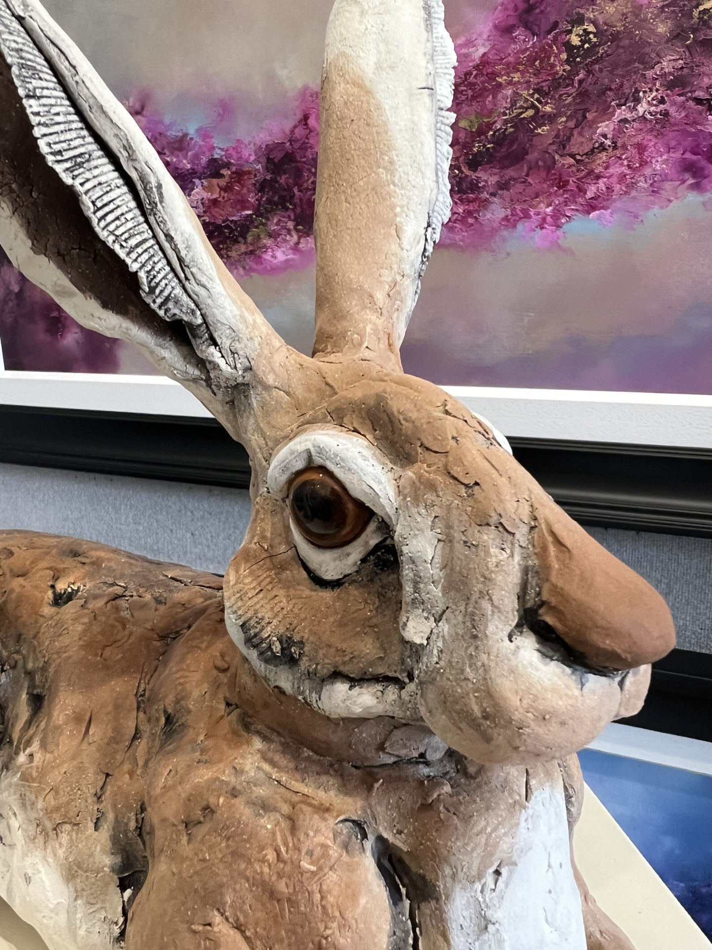 Lying Down Hare IX ORIGINAL Sculpture by Louise Brown