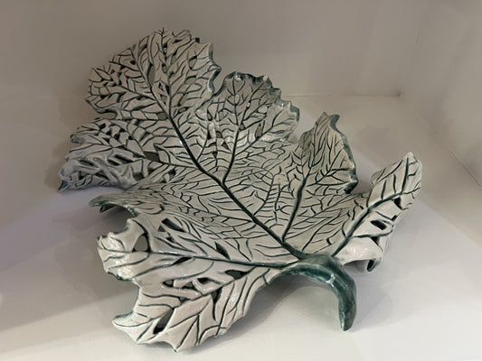 Lorraine Kathryn Studios Large Ceramic Green Leaf Original - The Acorn Gallery, Pocklington